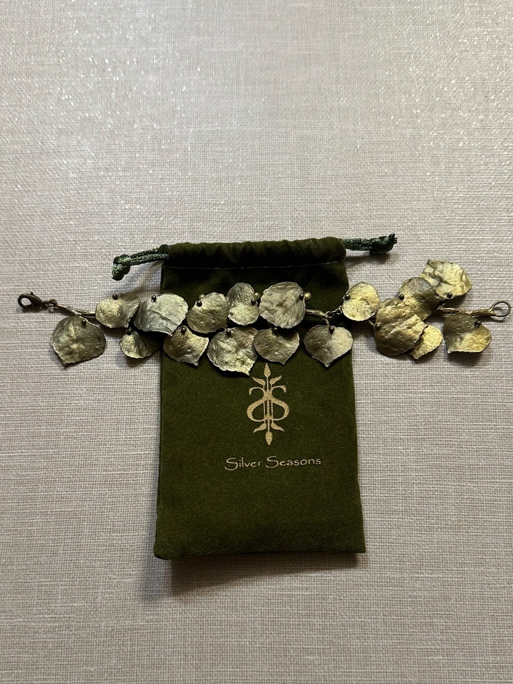 Michael Michaud Silver Seasons Botanical Leaf Statement Bracelet